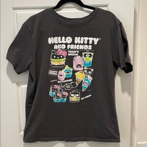 Hello Kitty & Friends Black Short Sleeve Tee with Graphic Design